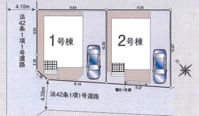 仲介手数料無料　CRADLE GARDEN 入間市東町第9　全2棟　の区画図
