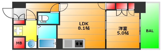 大拓ハイツ22の間取り|現状有姿
