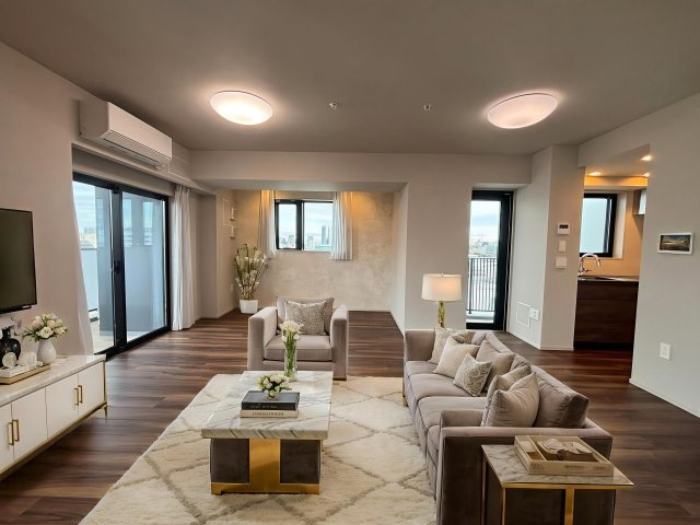 クリオ市谷薬王寺の居間・リビング|家具家電はつきません。イメージ画像です。