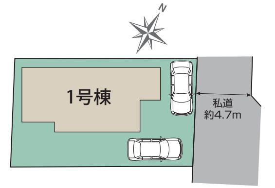 秦野市東田原新築戸建て　1号棟の区画図|区画図「秦野市東田原新築戸建て　1号棟」