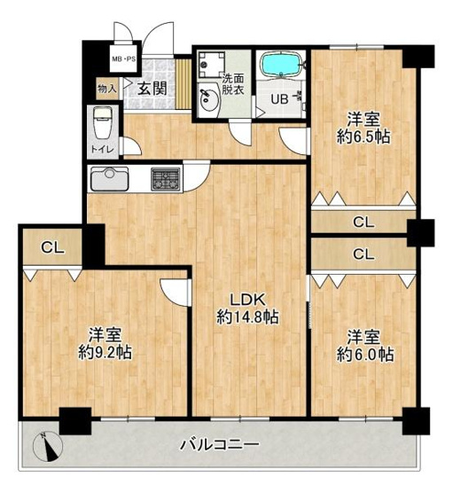 【間取り】 | プリオーレ美山台1番館