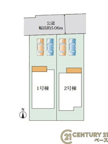 奈良市大安寺３丁目 ２号棟 ／新築一戸建の区画図|■こちらの物件は２号棟です！■