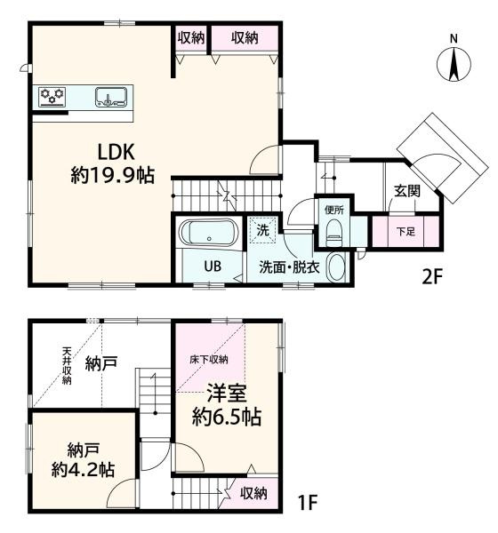 横浜市港北区篠原町の中古一戸建の間取り|間取り4LDKのお部屋です。家具の配置がしやすく使いやすい間取りです。