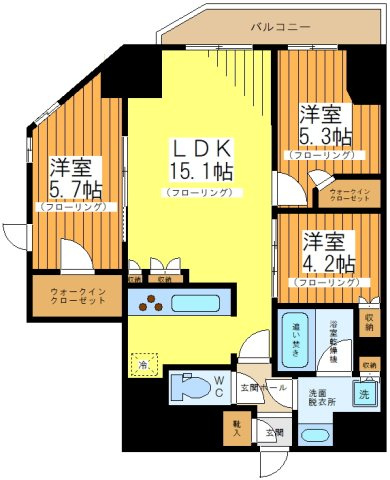 レジディア中目黒Ⅲの間取り