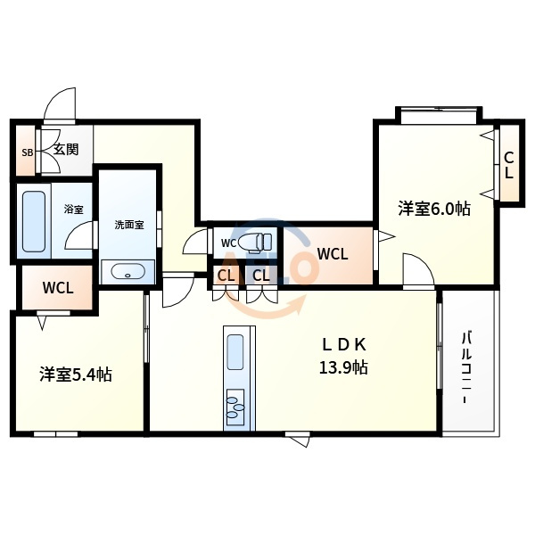 内代レジデンスサウス　内代小学校区の間取り|内代レジデンスサウス　間取り