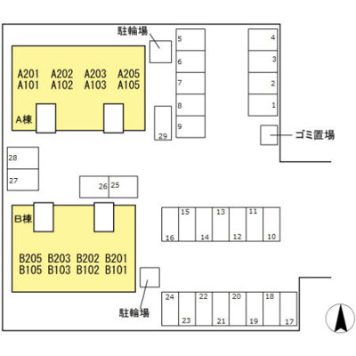 【区画図】 | ピローサイド四御神 A棟