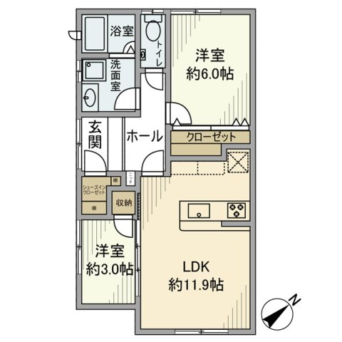 菊水町戸建の間取り