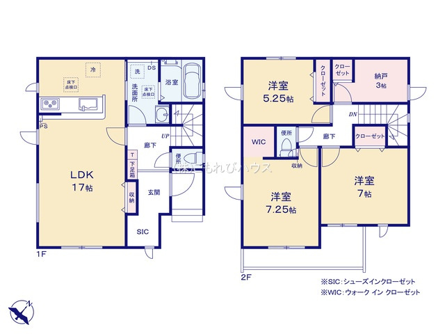 上尾市浅間台　４期　新築一戸建て　グラファーレ　01の間取り|上尾市浅間台　４期　新築一戸建て　グラファーレ　01、3SLDK、土地面積108.67m2、建物面積97.29m2