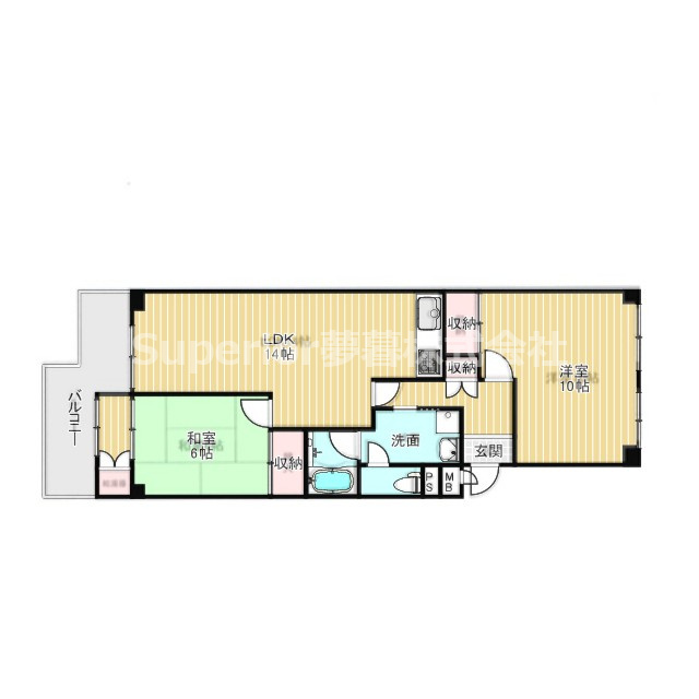 【中古マンション】エバーグリーンにおの浜の間取り