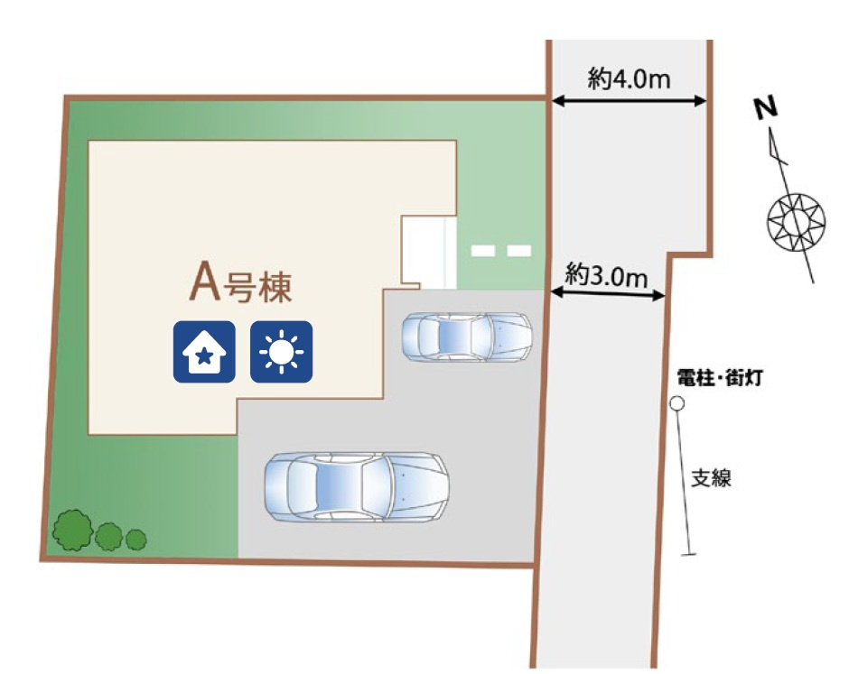 あきる野市下代継全１棟　新築戸建の区画図