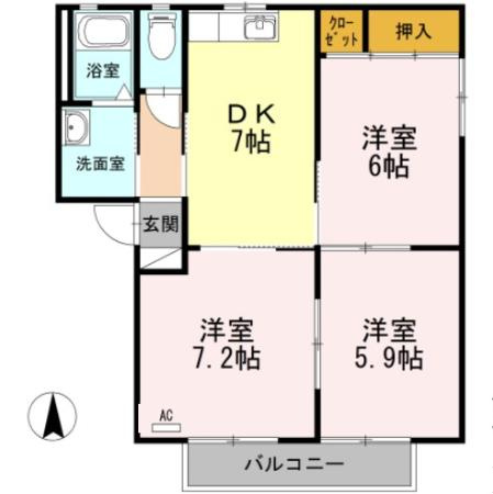 グレイス　Ｂ棟　　刈谷市近郊の賃貸はクラスホーム刈谷店の間取り
