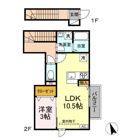 (仮称)D-ROOM北上青柳町の間取り