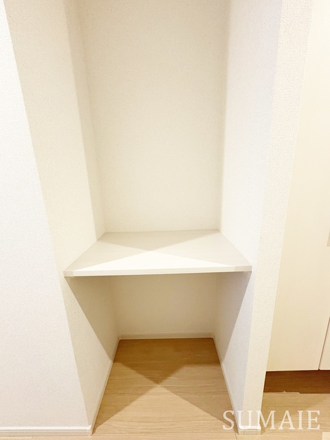 メゾンドビューラシーヌⅢの収納|廊下スペースにある棚です☆