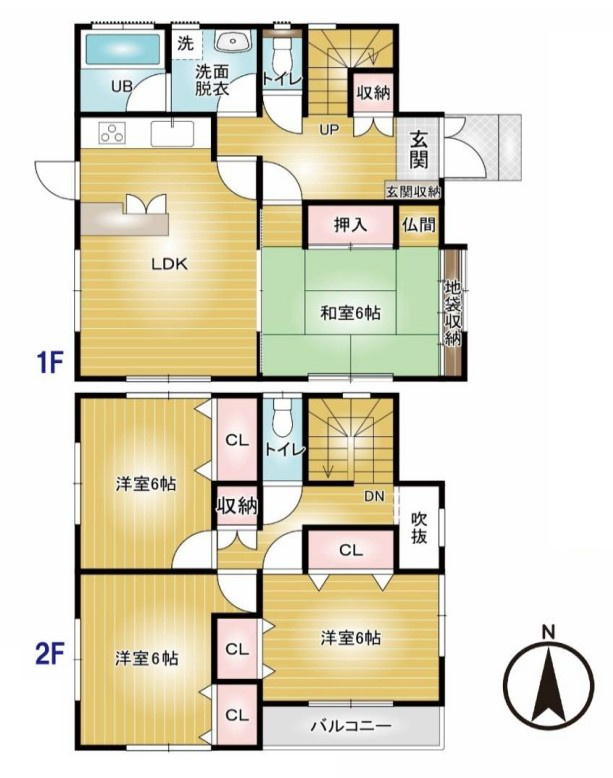 【中古戸建】高崎市飯塚町の間取り|■間取り図｜敷地面積：129.84（約39.27坪）　建物面積：98.95（約29.93坪）