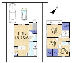 草津市西矢倉3丁目　新築戸建て