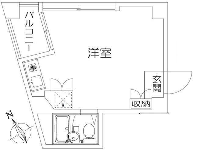 【間取り】 | メッツ大塚 | 日当り良好な角部屋ワンルーム。事務所利用可能です！