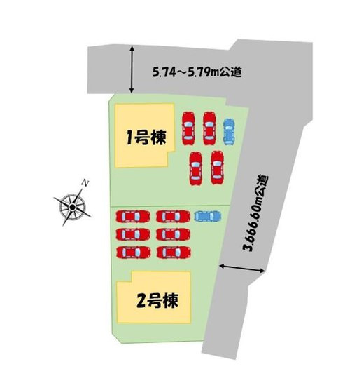 売新築戸建　中央区笠井新田町の区画図