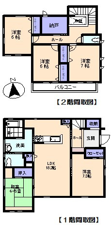つくば市春風台　東南角地の間取り