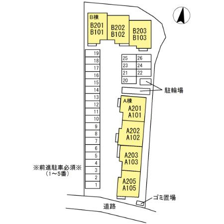 D-roomいちご館　A棟の区画図