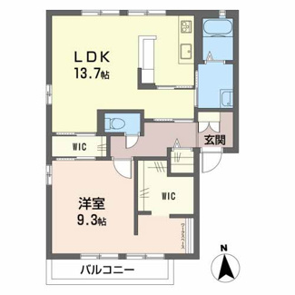 【間取り】 | フレグランス上尾C棟　1LDKL