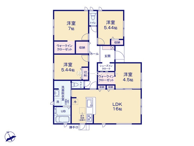 【間取り】 | 知多市金沢郷中第２　１号棟