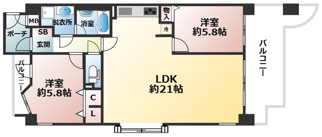 【間取り】 | プリオーレ苦楽園