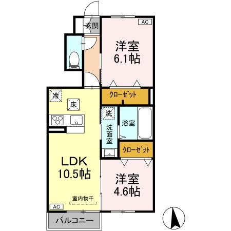 グランメールⅡの間取り