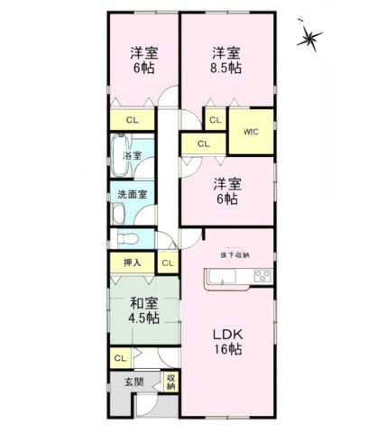【間取り】 | 一宮市大和町馬引字郷戌亥221-2『仲介料無料』新築戸建て | 1号棟