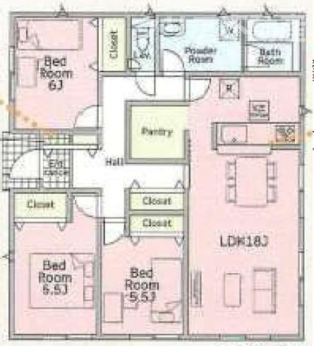 【間取り】 | 高崎市箕郷町白川第2　2号棟平屋