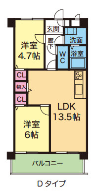 YKハイツ宮の上の間取り