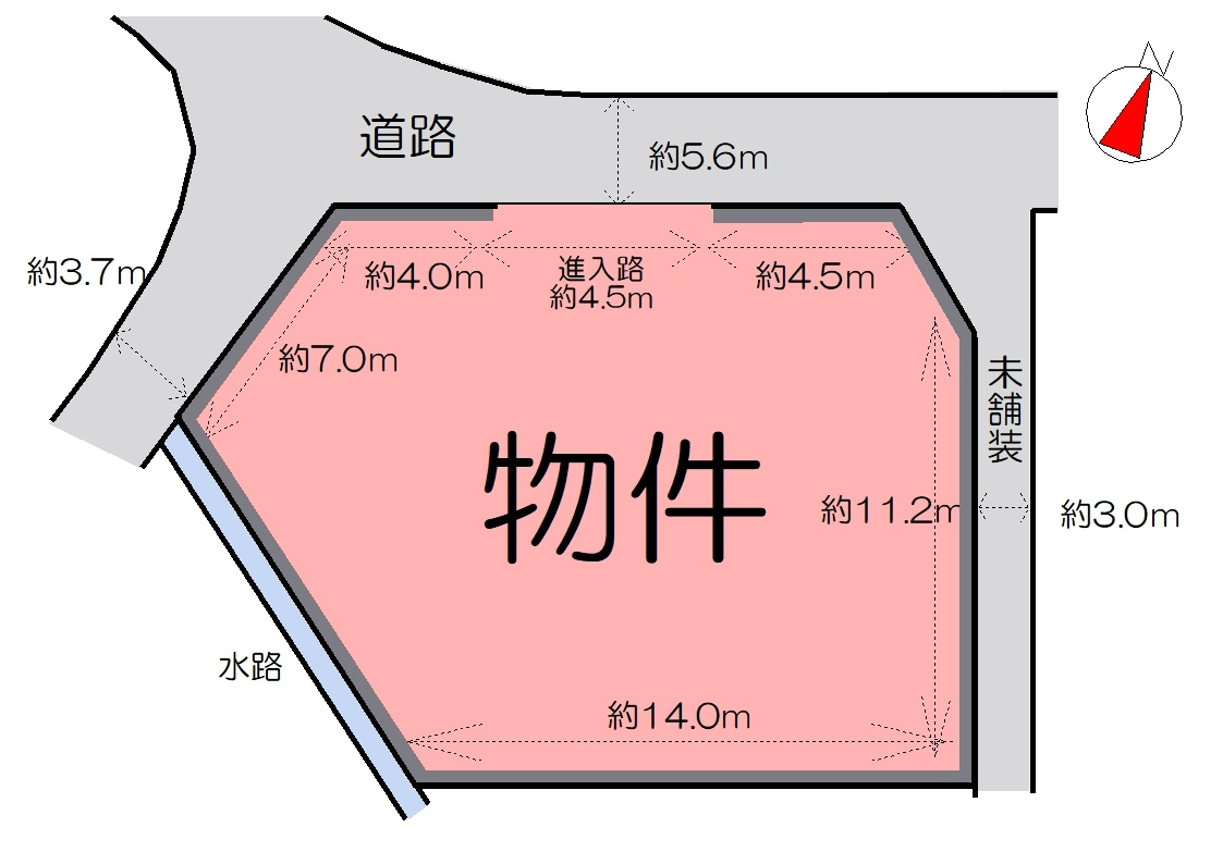 丹波市柏原町南多田の売地の土地図