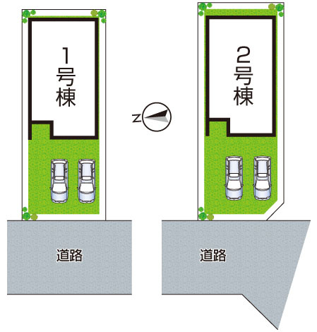 京都市伏見区羽束師鴨川町　第3期　新築一戸建ての区画図|全2区画