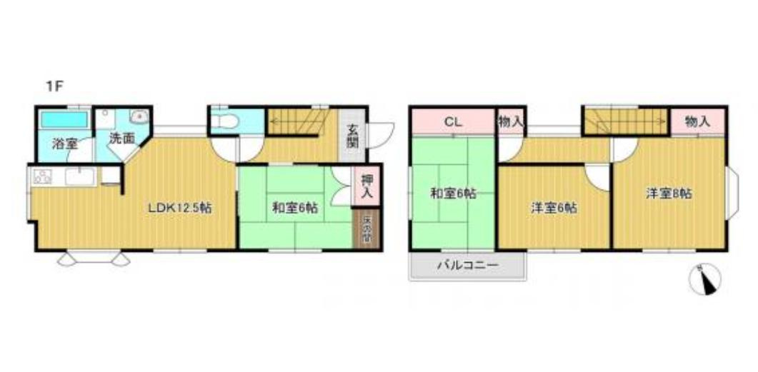 つくばみらい市伊奈東　中古戸建の間取り
