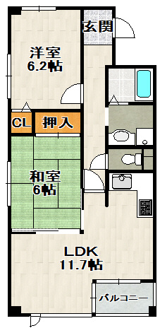 ロイヤルメゾン逆瀬川の間取り