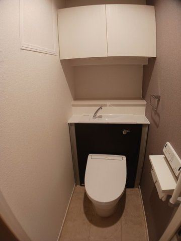 菊池郡菊陽町大字久保田の賃貸マンションのトイレ|落ち着いたトイレです