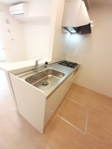 クレールⅤ　Ａのキッチン|コンパクトなキッチンで掃除もラクラク