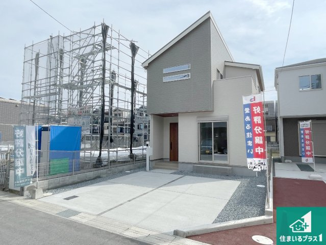 京都市伏見区羽束師鴨川町　第3期　新築一戸建ての外観|お客様に長く安心して住んでいだだける事にこだわった家づくり！住んでからのアフターサービスにもしっかりと取り組んでいます！