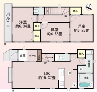 【間取り】 | 神戸市垂水区塩屋北町4丁目　新築戸建B号棟　仲介手数料無料！ | 垂水区塩屋北町4　新築B号棟　仲介手数料無料！