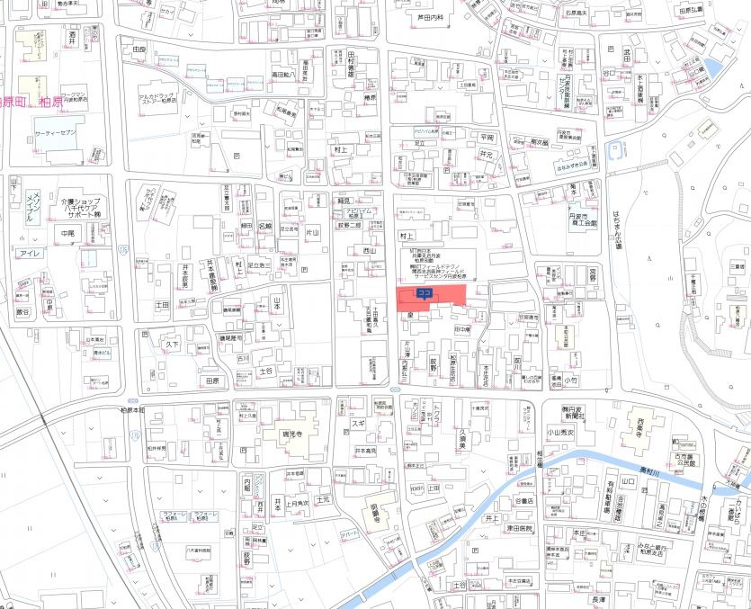 丹波市柏原町柏原の売地の地図