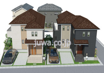 【新築分譲住宅】ふじみ野市亀久保3丁目の外観パース|完成予想パース