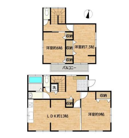 つくば市宝陽台　中古戸建の間取り