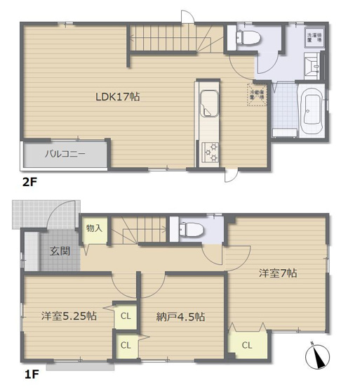 【間取り】 | 練馬区南大泉３丁目　中古戸建て | 全室南向きにつき、1日を通して明るい陽光が差し込みます♪