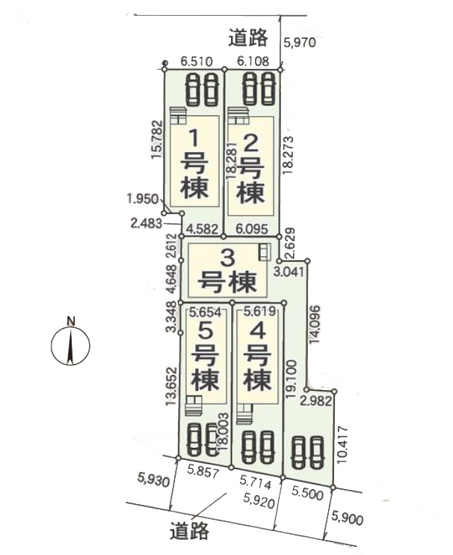 【区画図】 | 名古屋市西区比良１丁目344『仲介料無料』新築戸建て | 5号棟