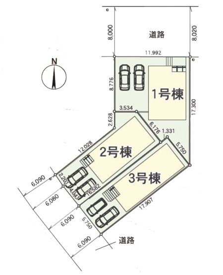 【区画図】 | 名古屋市南区阿原町54『仲介料無料』新築戸建て | 3号棟