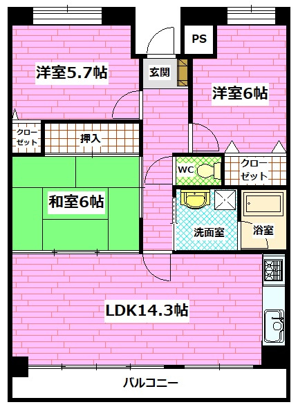 クレール安芸の間取り