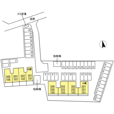 グレイスコート　A棟の区画図