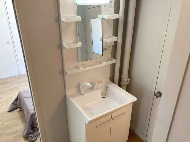 ドミールサニー君影の洗面所|シャワー付きの独立洗面台