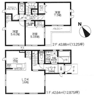 【間取り】 | 座間市明王  1号棟 3期 | 網戸標準仕様　シャッター3箇所付　Ｗロックタグキー　二部屋から行き来できるバルコニー　食洗器・浄水器　浴室乾燥機+窓・浴室TV　屋根洋瓦葺き　全居室収納　LDK16帖