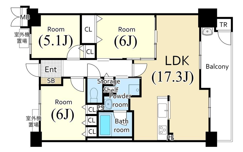 ユニ・アルス洛西プレジオの間取り|3LDK、価格3299万円、専有面積75.91m2、バルコニー面積11.62m2