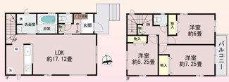 【間取り】 | 神戸市垂水区桃山台6丁目　新築戸建B号棟　仲介手数料無料！ | 垂水区桃山台6　新築B号棟　仲介手数料無料！